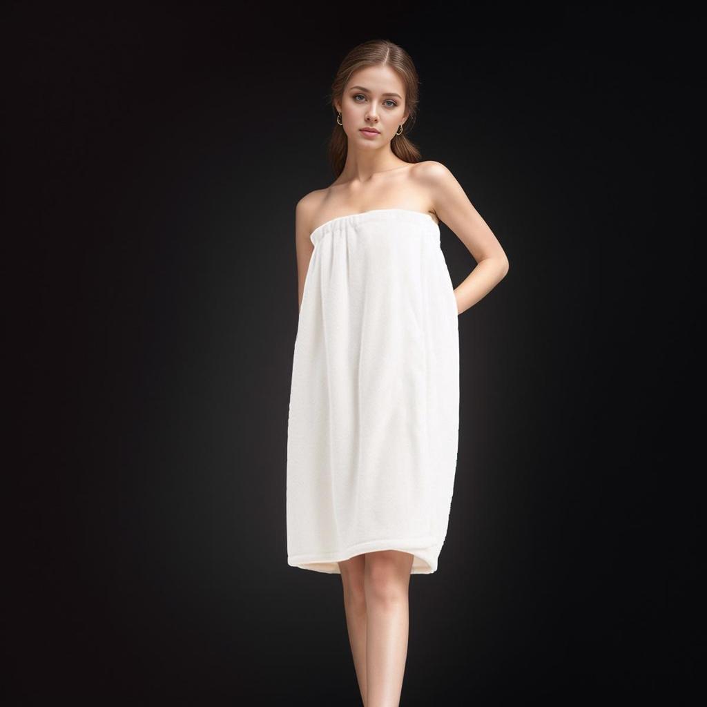 Women's Coral Fleece Strapless Bathrobe: Soft, Absorbent, Quick-Drying, Skin-Friendly, Comfortable