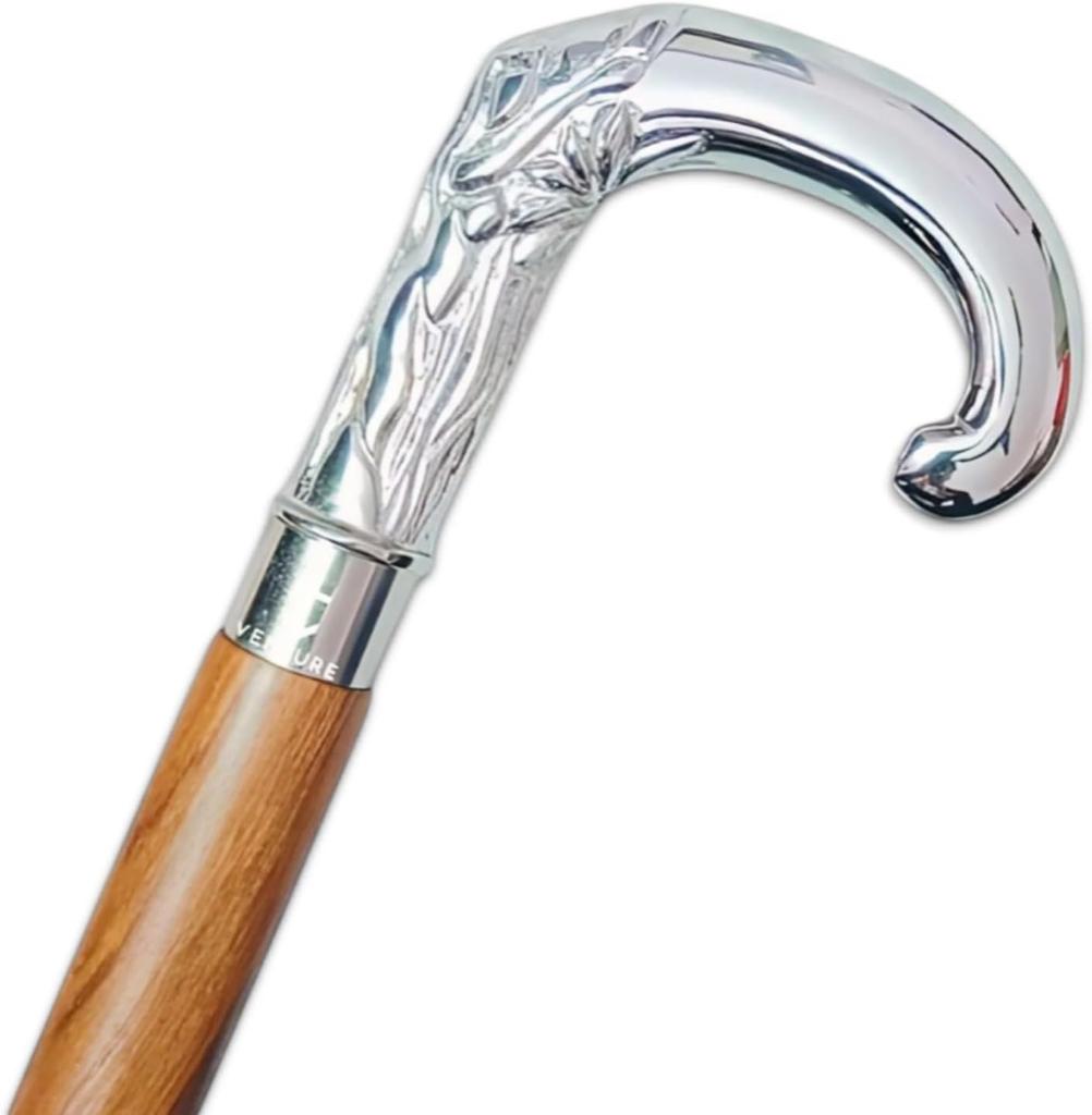 Baston Antic Spiral Maro din Lemn cu Mâner Designer Papagal din Alamă Argintată Baston de Mers din Lemn pentru Cadou Bărbați și Femei