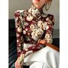 Lady's Sexy High-neck Long-sleeved T-shirt, Soft Texture for Autumn and Winter Tops, Machine Washable