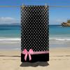 Printing Ultra-Fine Ultra-Soft Microfiber Beach Towel And Bath Towel Thick And Oversized with a Black Background And Bow