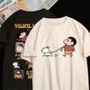 New Japanese Anime Crayon Shin-chan Patterned Printed Cotton T-shirt Cute Style Couple Short-sleeved T-shirt High-quality Top