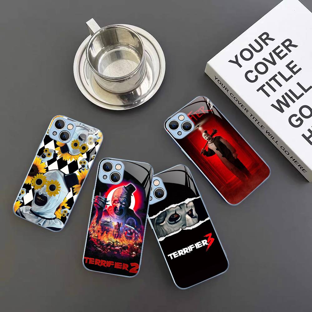 Popular Horror Movie T-Terrifier Tempered Glass For Iphone 14 13 12 11 Pro Mini XS MAX 14Plus X XS XR Cover