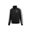 Logo Printing Side Stripe Stand Collar Sports Jacket Black Men's BR1024