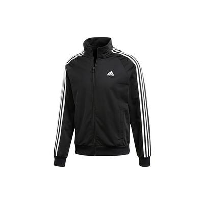Logo Printing Side Stripe Stand Collar Sports Jacket Black Men's BR1024