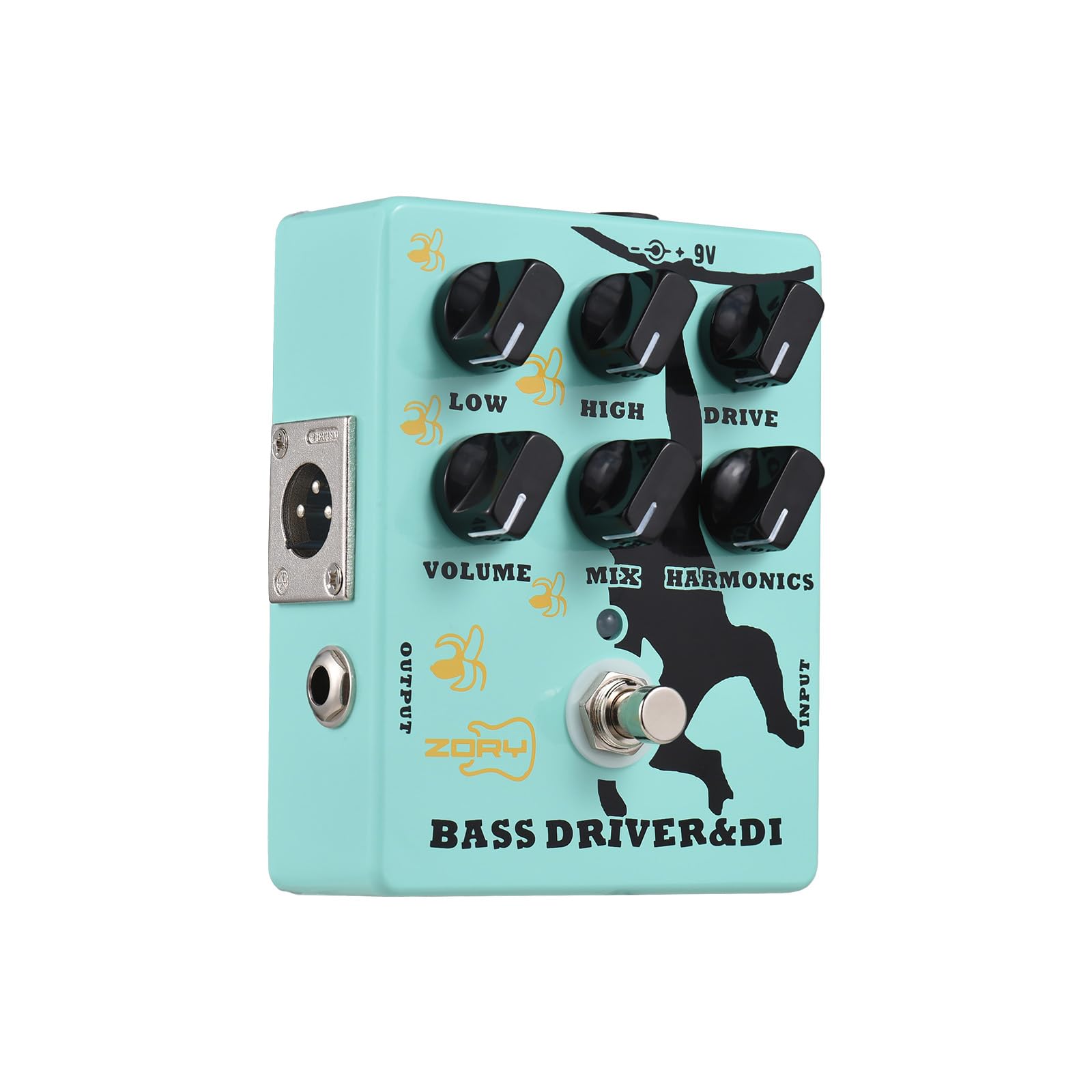 

Daconovo Driver and DI Box Bass Effect Pedal for Electric Bass Guitar, XLR Output Bass Amplifier Pedal, True Bypass, DC 9V with 6.35mm InputOutput