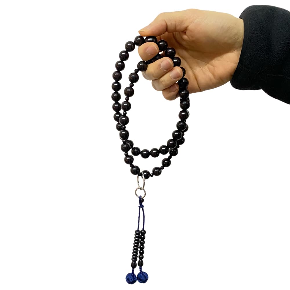 WONDERFUL LOTUS Mala Beads for Jodo Sect Prayer Silver Thirty Thousand Jodo Buddhist Prayer Prayer Stylish Buddhist Head Gift Blue