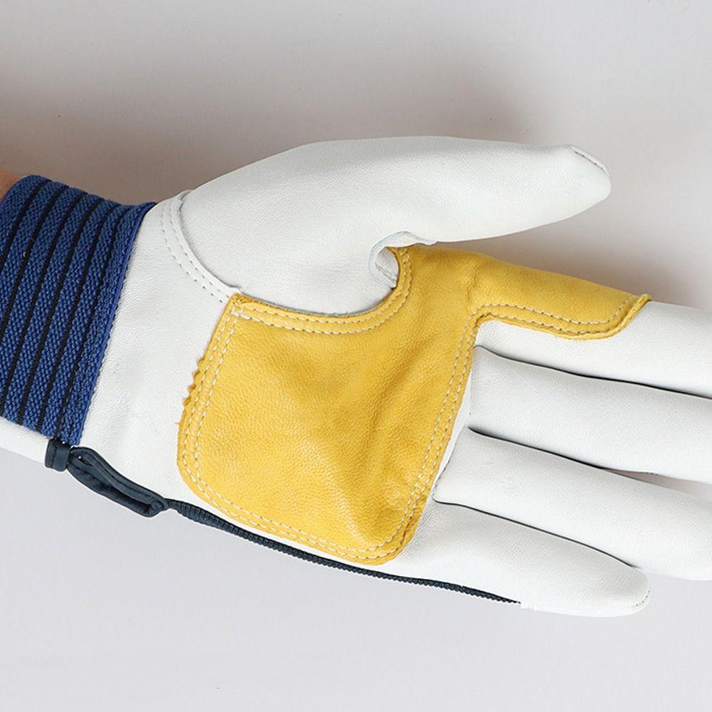 1 pair Tough Grip Labor Insurance Gloves Thickened Welding Gloves Leather Work Gloves Mechanic Work