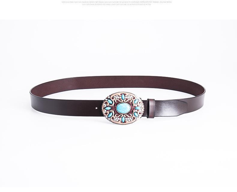 Ethnic Turquoise Leather Waist Belt for Horse Riding - Middle East Exclusive