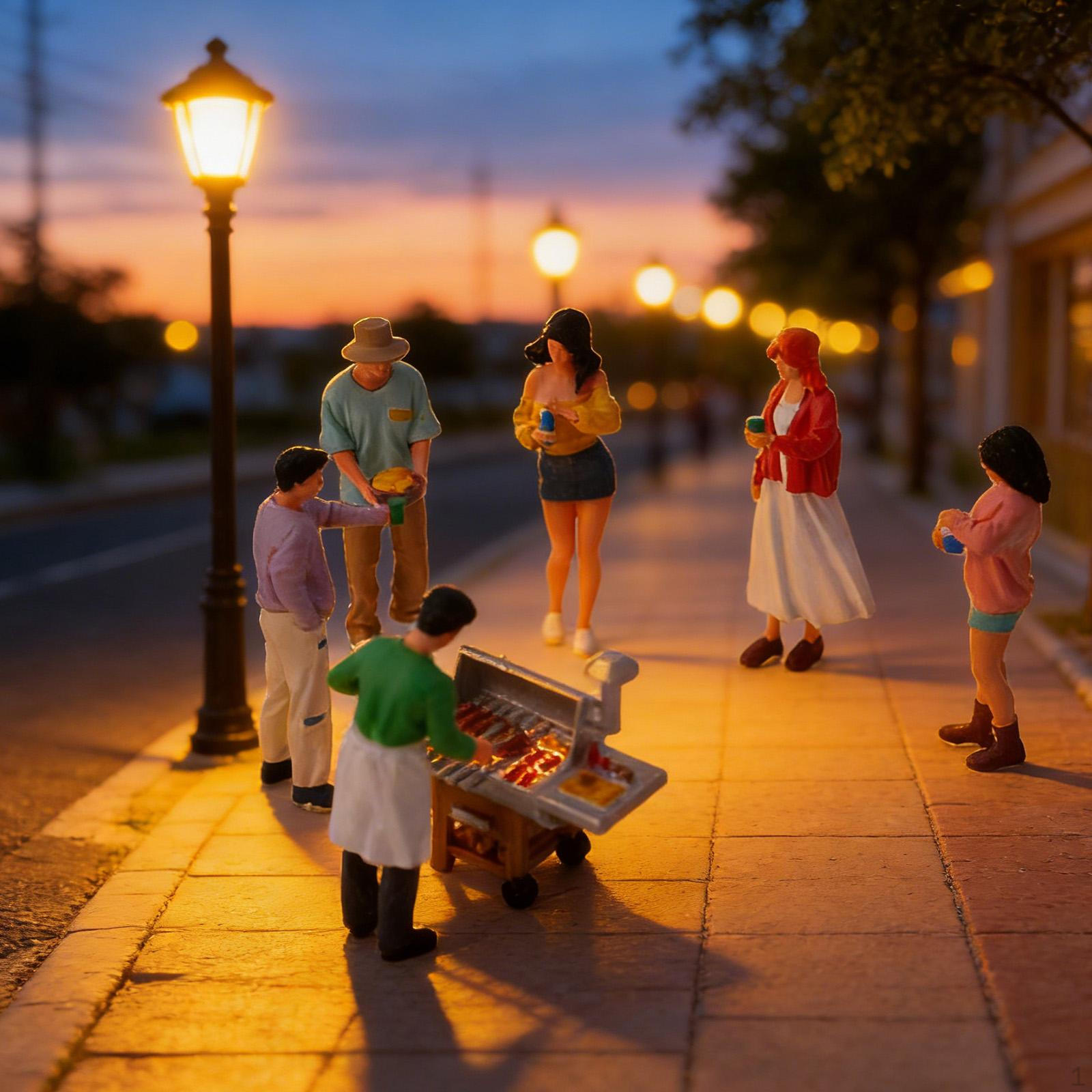 1/64 Scale Miniature Scene Figurines Realistic Model Resin BBQ Scenes Figures Mini for