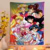 Cartoon SSailor Classic MMoons Printed Large Wall Tapestry Art Science Fiction Room Home Decor Decor Blanket
