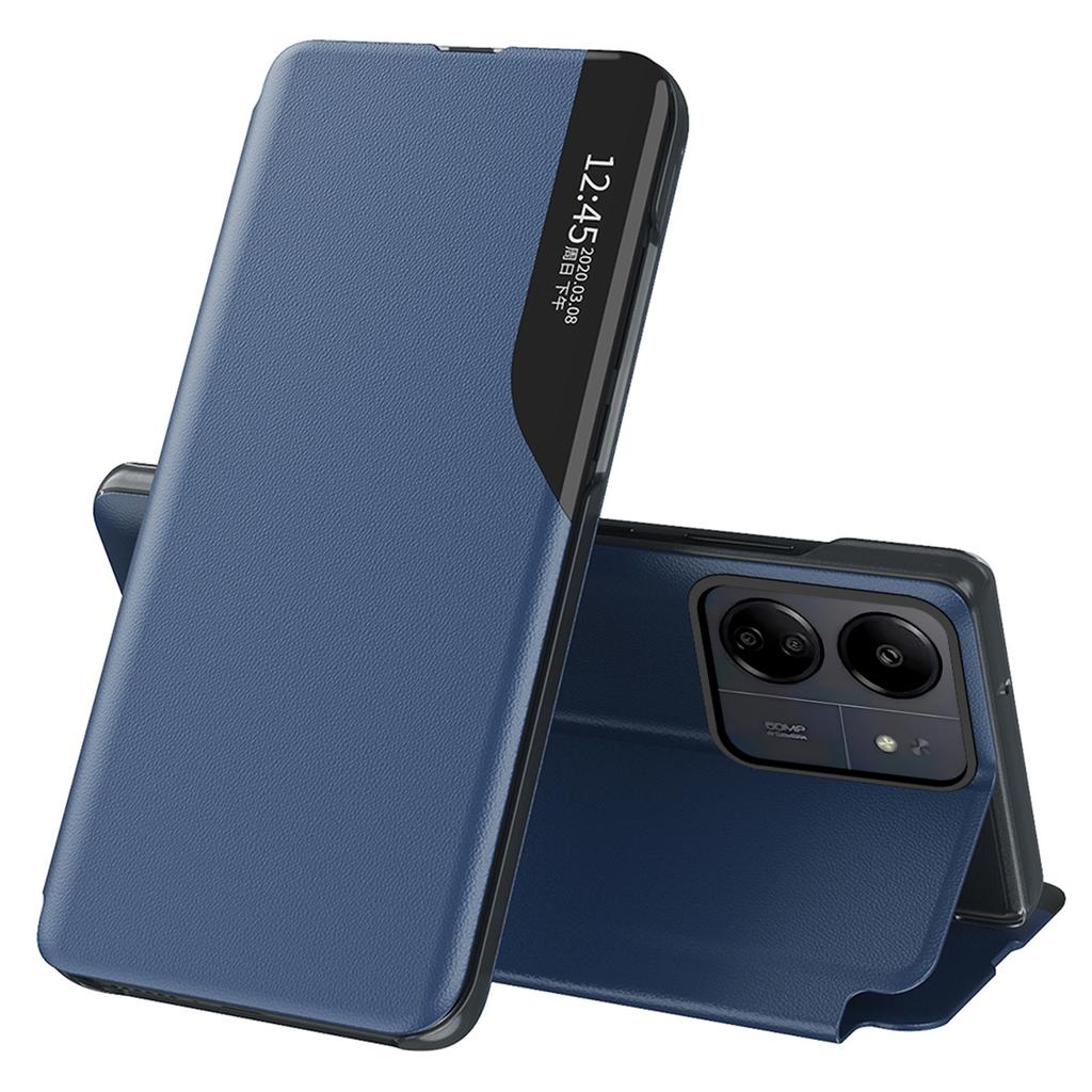 For Xiaomi Redmi 13C 4G/Poco C65 4G Leather Case View Window Stand Cover