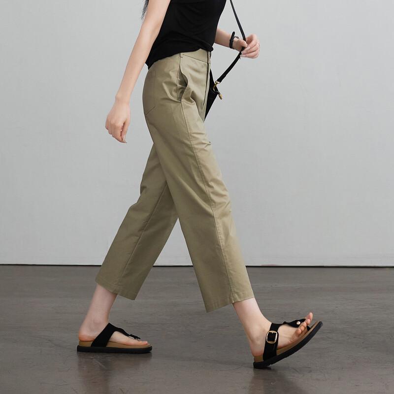 SOFSIL Women's High-Waisted Wide-Leg Cropped Pants