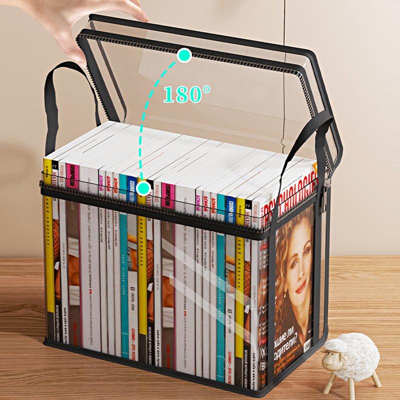 1/2pcs Storage Bag Dust-Proof Toy&Book Large Capacity PVC Multifunctional Storage Box Portable with Handle Foldable
