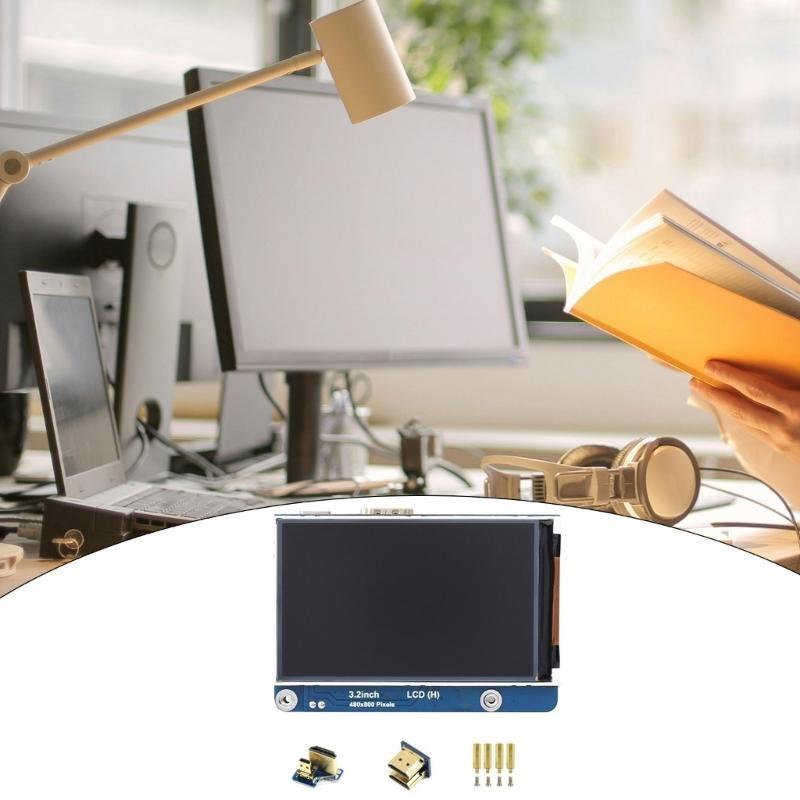 Adjustable Brightness 3.2inch IPS LCD Display, 480x800Pixel, Adjustable Brightness for PC Wide Viewing Angle, Touchless