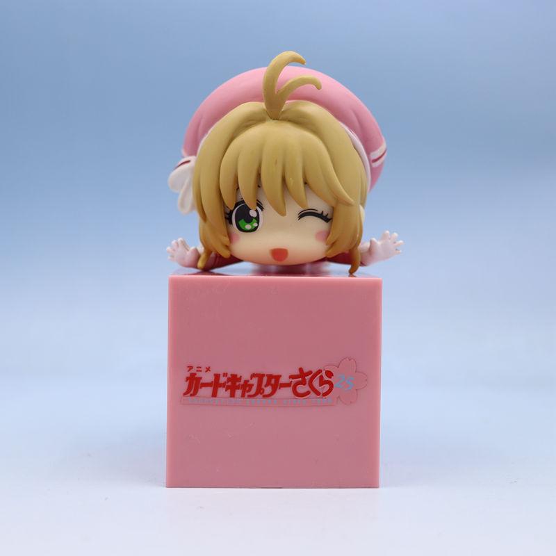10cm Animated Cardcaptor Sakura Q Version Poseable Figures 3 Styles Adorable Lying Kinomoto Sakura Replica Desktop Ornament Assortment Present