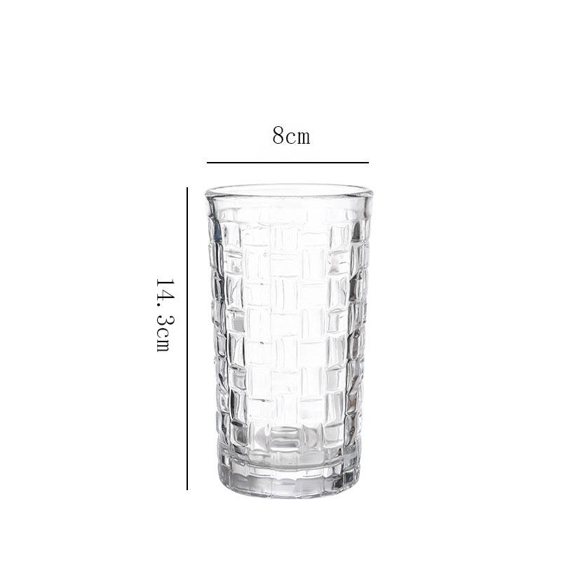 1pcs Nordic Style Vine Woven Shaped Glass Cup Transparent Water Cup Juice Beverage Cup Light Luxury Cold Drink Mug Survival Gear
