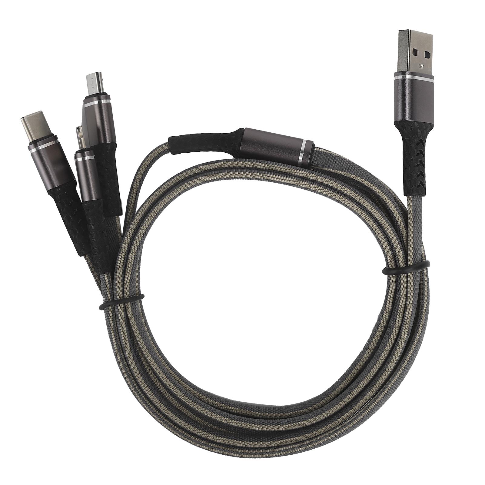 

Многофункциональный зарядный кабель 3 в 1 Зарядное устройство 3А с разъемом TypeC/для IOS/Micro USB 1,2 м