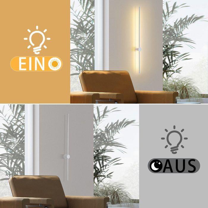 Applique murale LED - NETTLIFE - 60CM - Blanc chaud 3000K - Design moderne pivotant - Métal 60x10x6cm