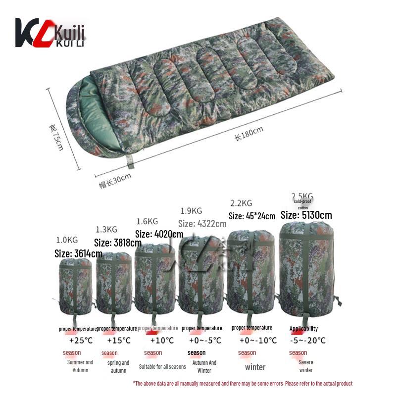 Kuili Thickened Camouflage Envelope Sleeping Bag