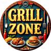 Vintage BBQ Area Round Metal Tin Sign Grilled Steak Vegetables Flame Pattern Retro Wall Decor for Backyard Patio Bar