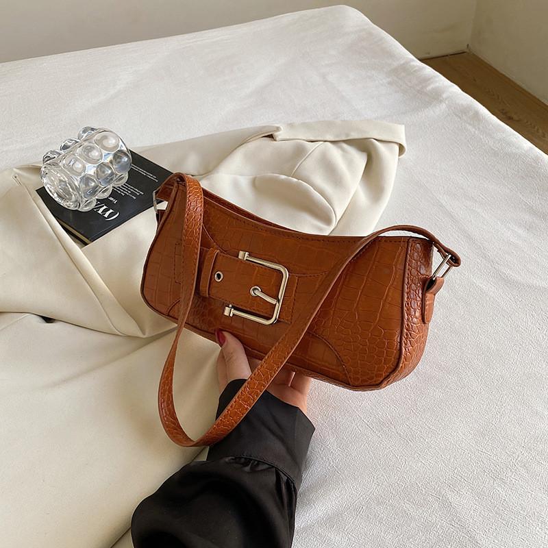 Stylish Pu Leather Shoulder Bag For Women Trendy Street Chic Zippered Handbag