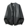 Men Solid Color V Neck Long Sleeve Knit Cardigan Casual Loose Sweater Jacket