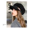 Autumn and Winter New Hat Women's Imitation Lamb Fleece Octagonal Hat Winter Warm and Cold Proof Duck Tongue Hat