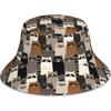 Cute Raccoon Cat Print Bucket Hat, Cartoon Animal Pattern Sun Hat for Men Women Summer Beach Outdoor UPF Protection Cap