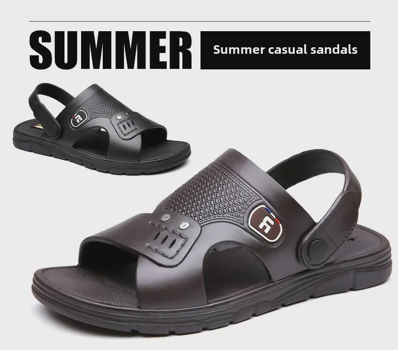 2024 Men's Casual Non-Slip Breathable Outdoor Sandals: Wear-Resistant Beach & Driving Slippers