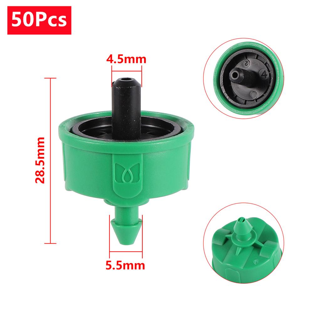 2/4/8 L/PH Anti-Drip Pressure Compensated Drippers 4/7mm Hose Steady Flow Regulators Garden Irrigation Pressure Control Emitters