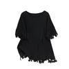 Plus Size Women's Loose Round Neck Mid-Length Short Sleeve T-Shirt (Bust 150/160)