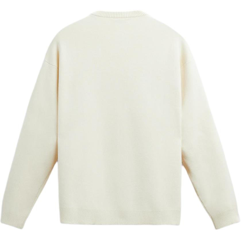 Zara Solid Soft Textured Pullover Long Sleeve Knit Sweater Men tops Off-White 5755303-251
