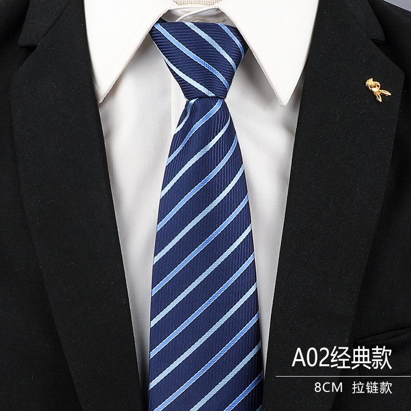 

Tie Men S Blue Striped Dress Business Shirt Suit Lazy No Zipper Wedding Trend