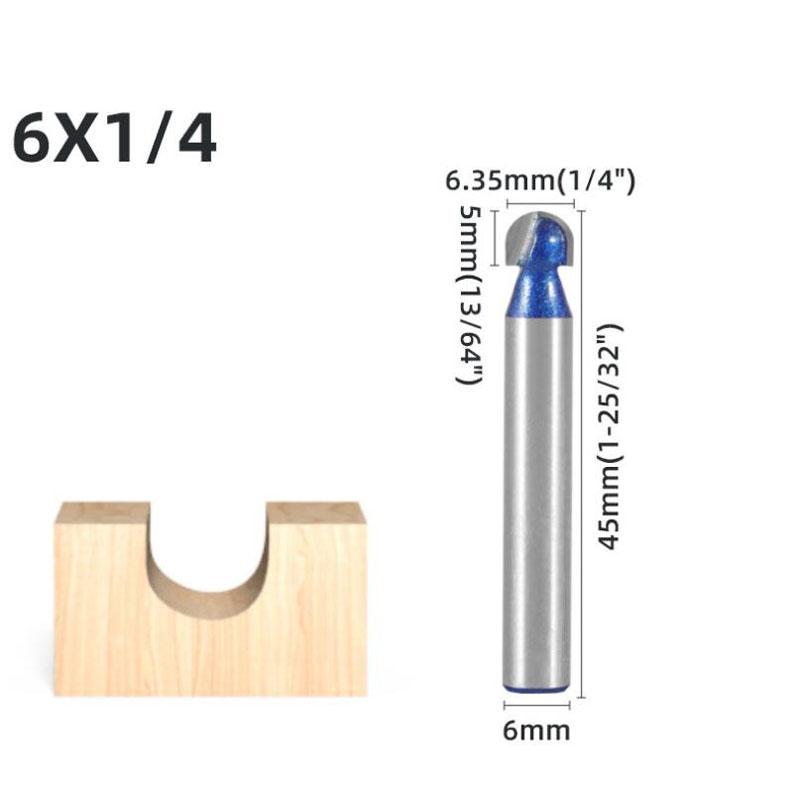 1/4inch 6mm Shank Professional level Ball Nose Router Bits Set End Mill Round Cove Box Solid Carbide CNC Radius Core Milling Bit