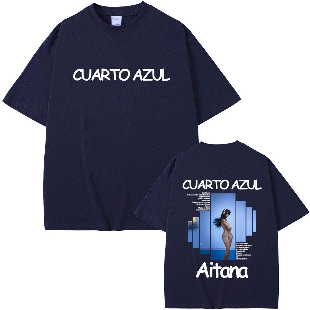 Singer Aitana Cuarto Azul Album Graphic T Shirt Men Women Fashion Aesthetic Short Sleeve Tshirt Cotton Casual Oversized Tshirt