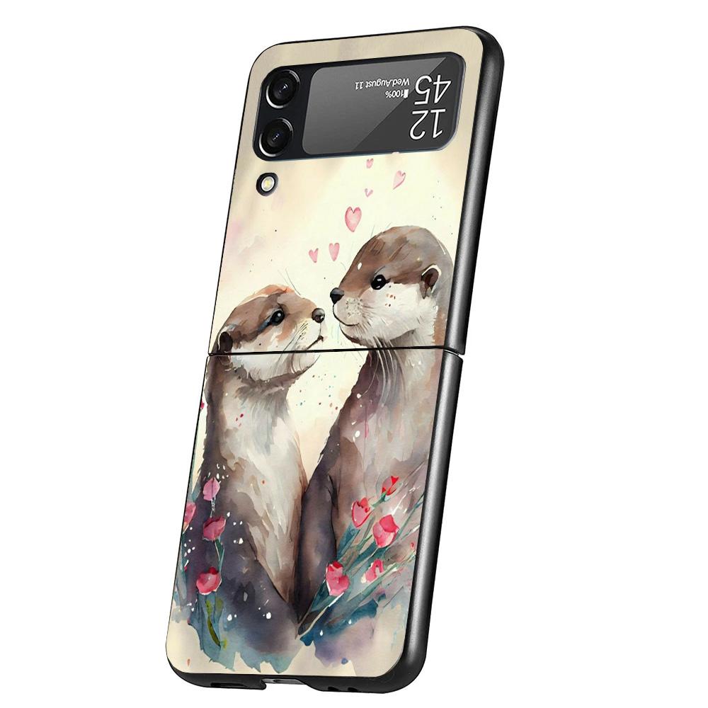 

Animal Otter Cute Cartoon Phone Case For Samsung Galaxy Z Flip 7 6 5 4 3 5G Cover ZFlip7 ZFlip6 ZFlip4 ZFlip5 ZFlip3 Coque Funda Samsung Z Flip 4