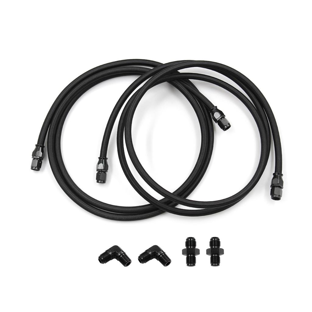 6AN 7FT PTFE Braided Transmission Cool Hoses Lines Kit For Chevy Ford TH350 700R4 TH400