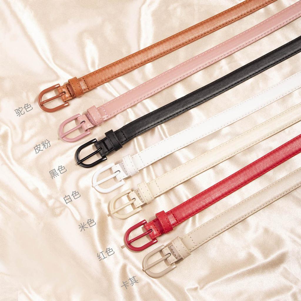 Womens Faux Leather Belt With Geometric Alloy Buckle For Daily Casual Use