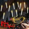 Floating Candles with Wand Magic Flickering Warm Light Flameless Floating LED Candles with Wand Remote for Christmas Decor