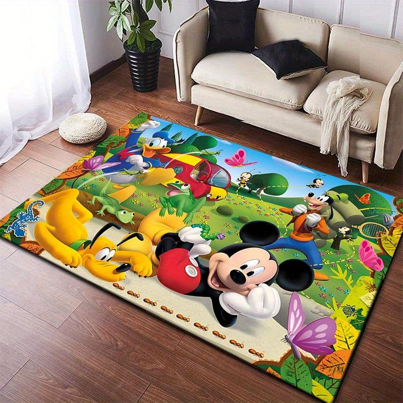1 ks koberečku s motivem Mickeyho a Minnie, protiskluzová podložka, design kreslených postaviček, měkký samet, dekorace do místnosti, omyvatelný