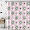 Jolie Rideau de Douche Fleuri Rose Vert à Carreaux Décoration de Salle de Bain Style Bohème Moderne Tissu Imperméable Linge de Bain Maison