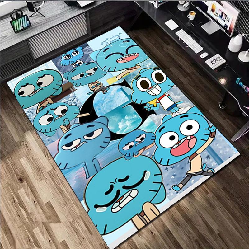 Gumball's World Adventure Carpet Office Decorative Carpet For Living Room Bedroom Door Mat Floor Rug Computer Chair Area Rug perfect holiday gift