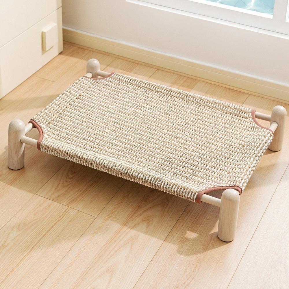 Moisture-proof Cat Elevated Bed Wooden Frame Cat Hammock Dog Cot Dog Sofa Bed Kennel