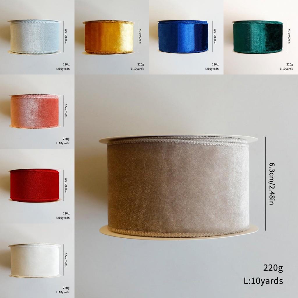 Ribbon Christmas Velvet With Solid Color Design For Scrapbooking And Gift Decor