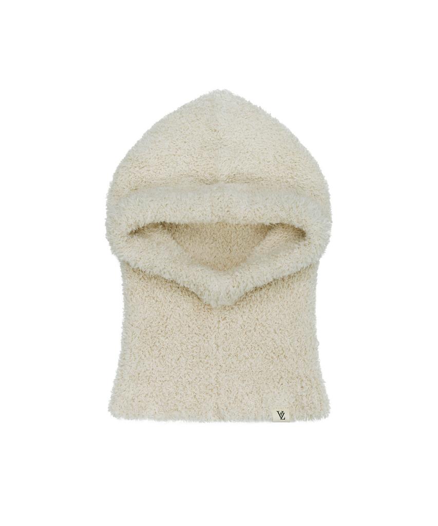 Bajal Monogram Label Soft Knit Balaclava Cream