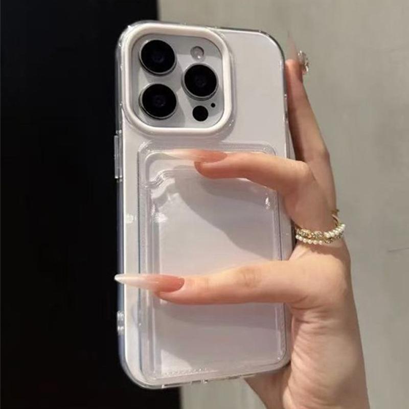 Luxury 2in1 Card Slot Bag Candy Phone Case For iPhone 11 12 13 14 15 16 17 Pro Max Air TPU+PC Shockproof Bumper Back Cases Cover iPhone 13 белый