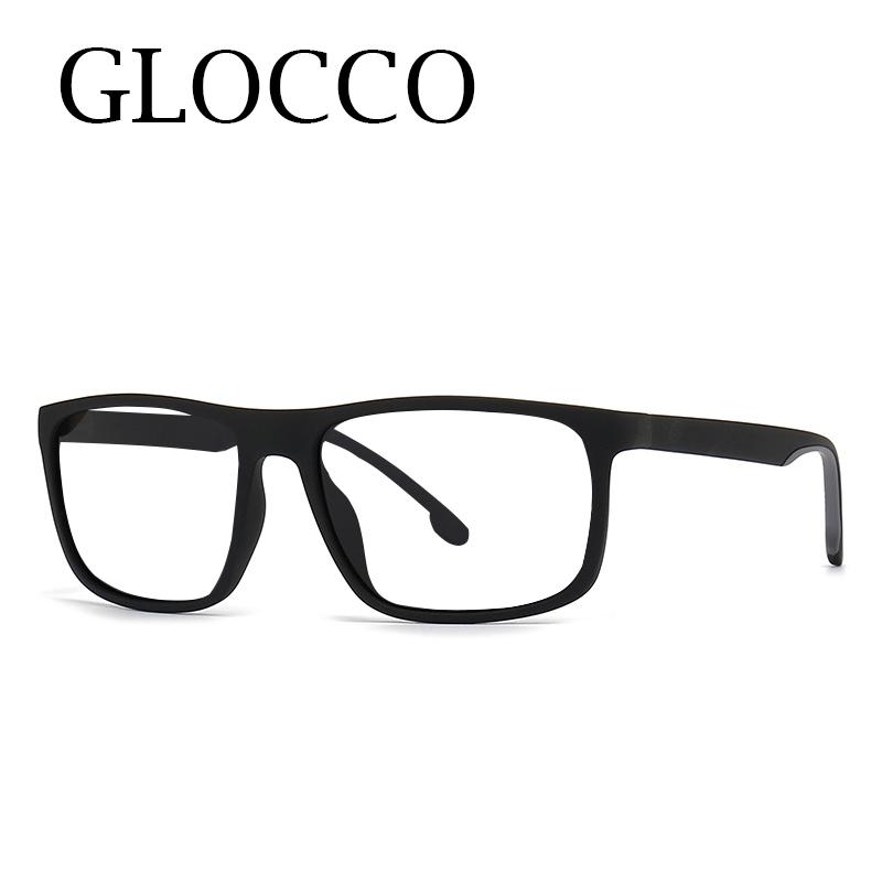 Brand Square Matte Black Reading Glasses For Men Transparent Rectangular Vintage Computer Glasses Men'S Blue Filter Glasses
