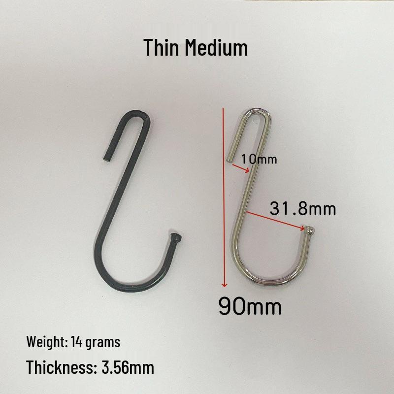 Cross-Border S-shaped Iron Hooks: 11 Specifications In Black & Silver for Hanging and Connecting