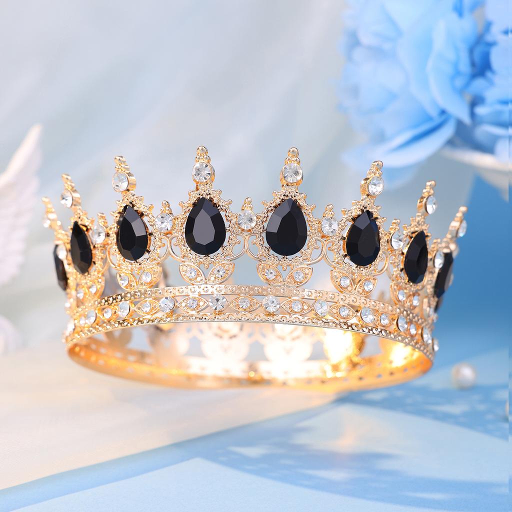 Fashion Crystal Rhinestone Round Tiaras And Crowns For Bride Women Queen Princess Diadems Girls Wedding Hair Accessories