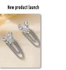 European & American Retro Heart Tassel Earrings - Hammered Texture Stainless Steel